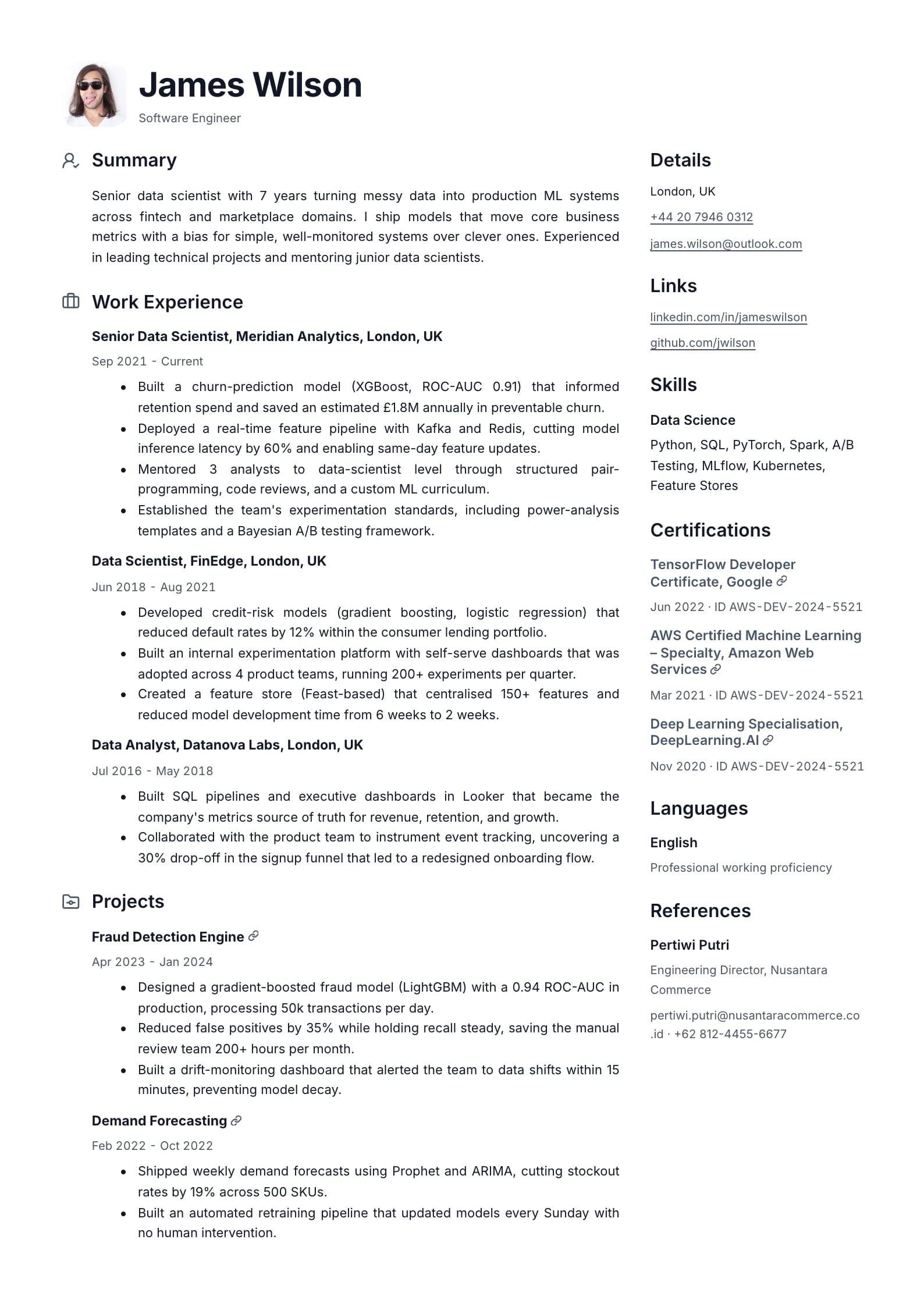 Compass Slate resume template