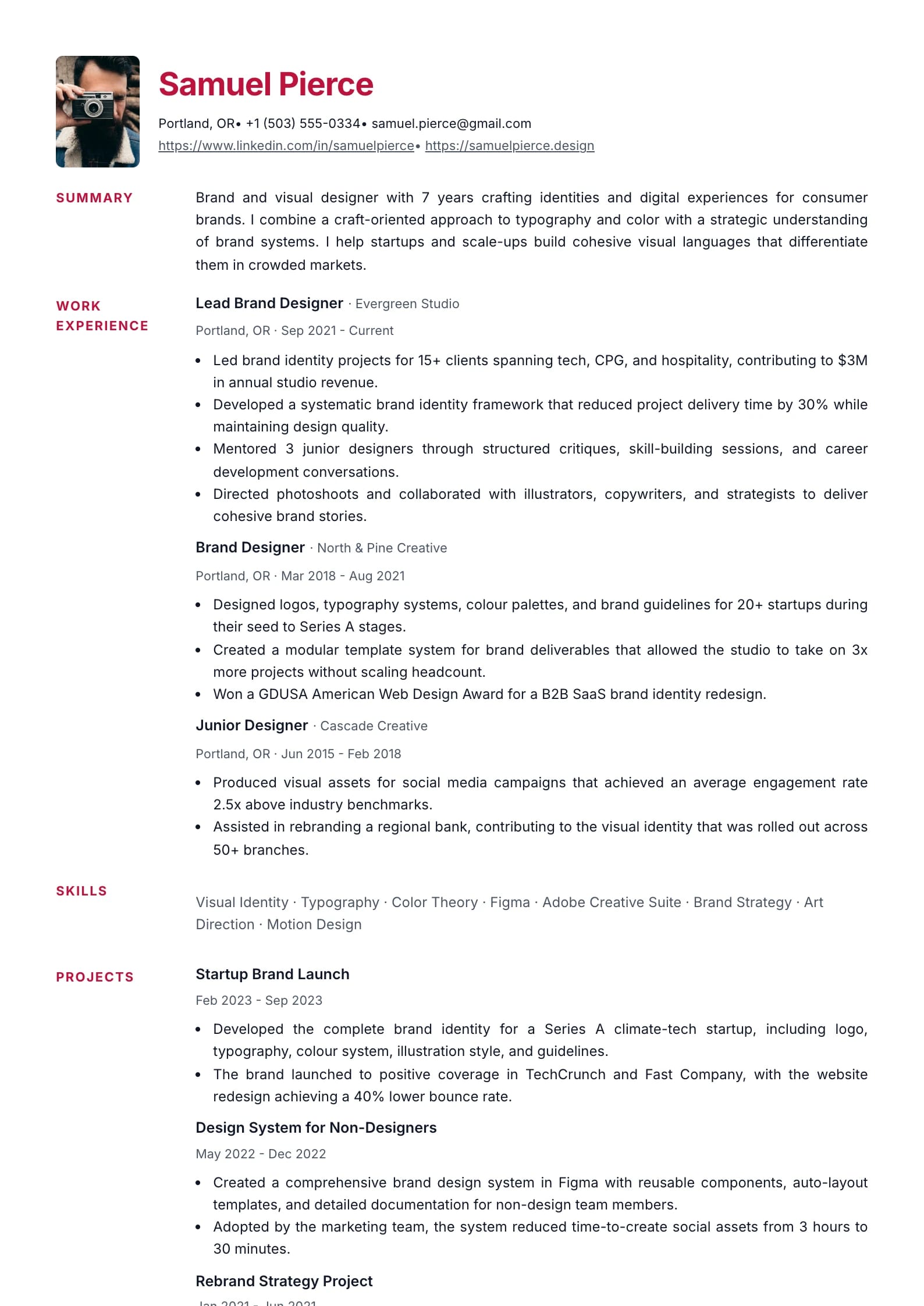 Inset resume template