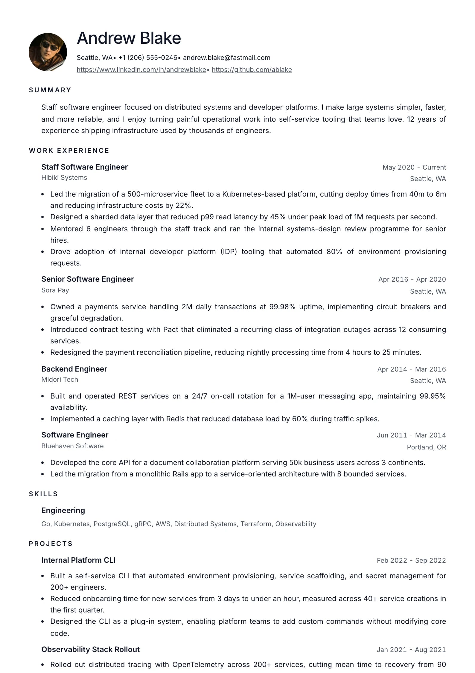 Minimal resume template