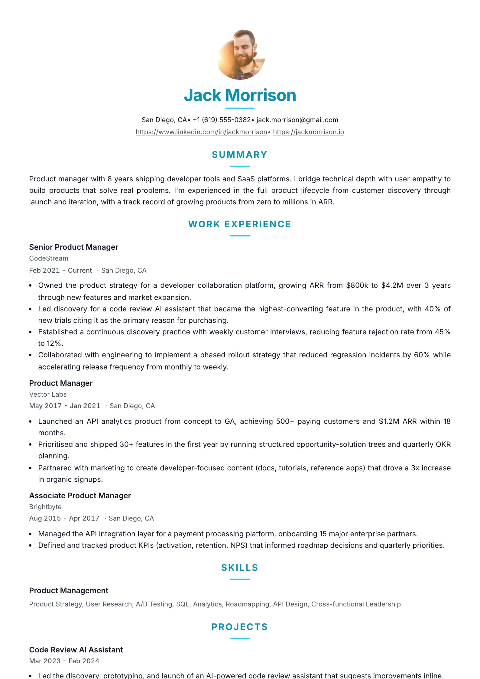 Modern resume template