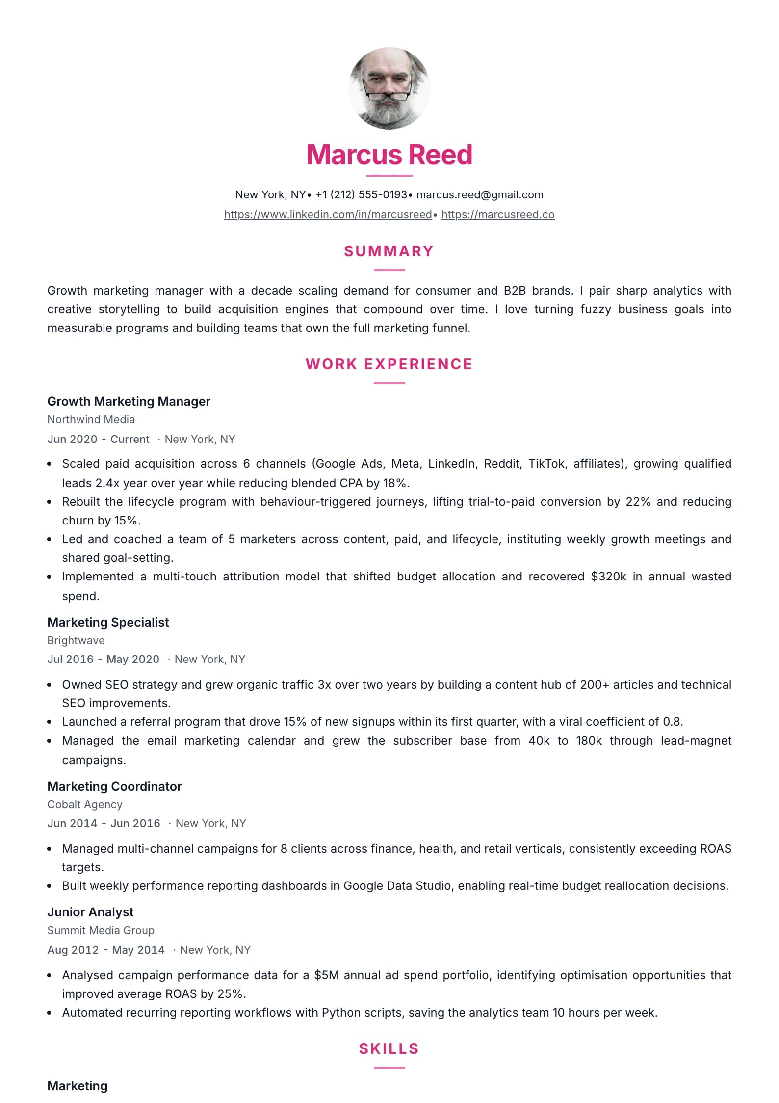 Modern resume template