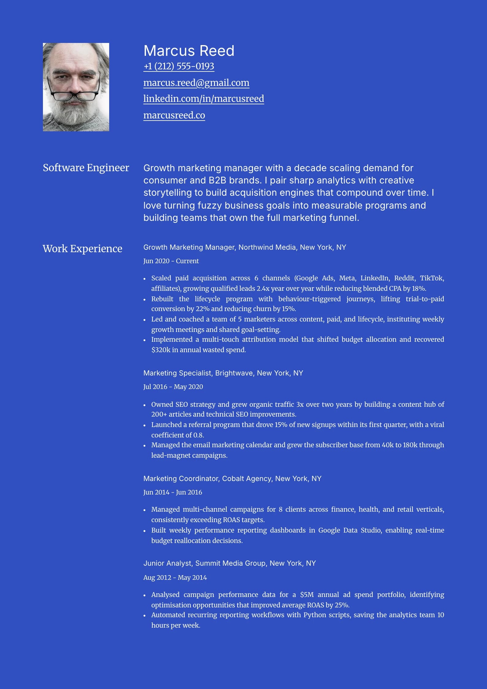 Monolith Cobalt resume template