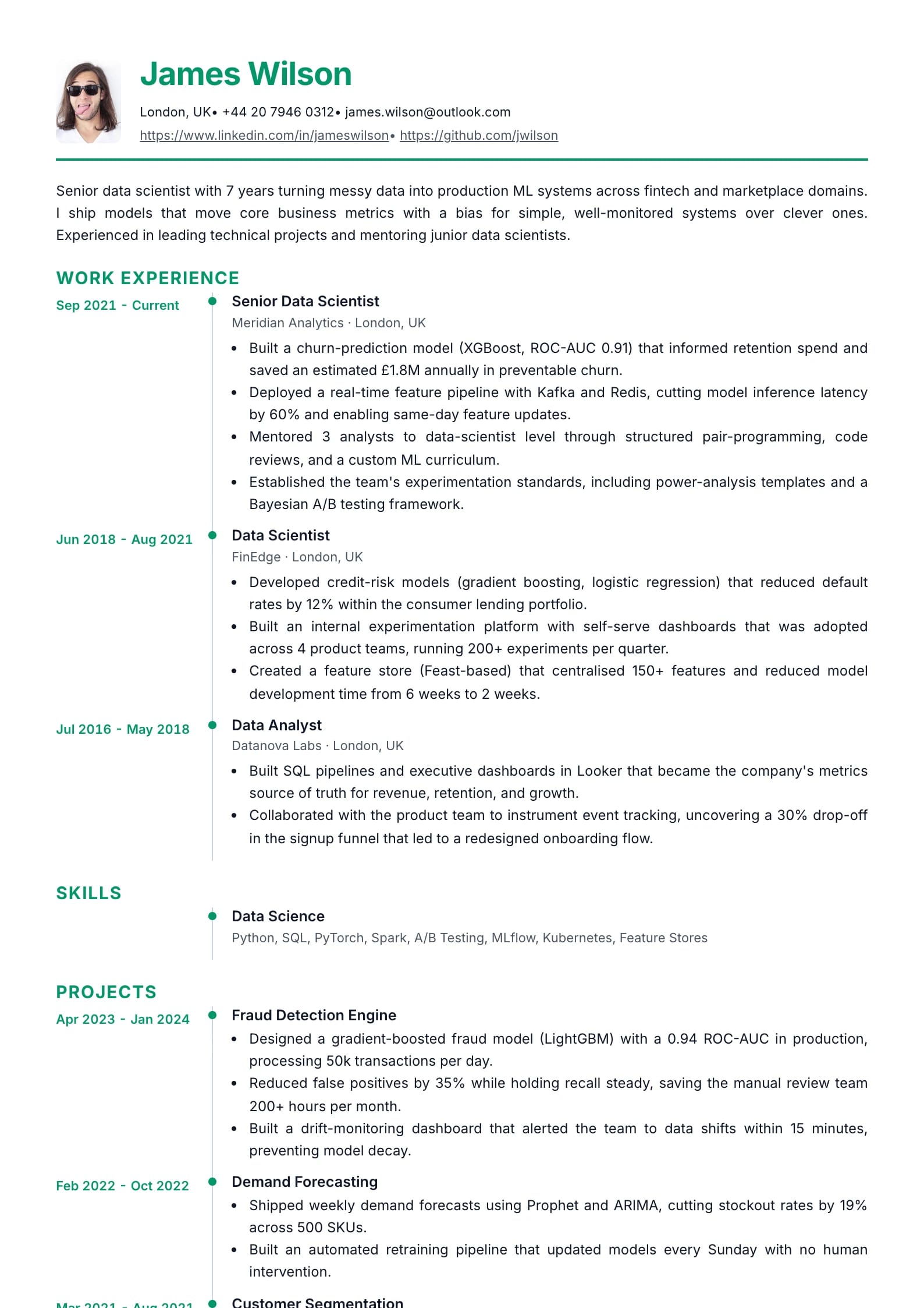 Timeline resume template