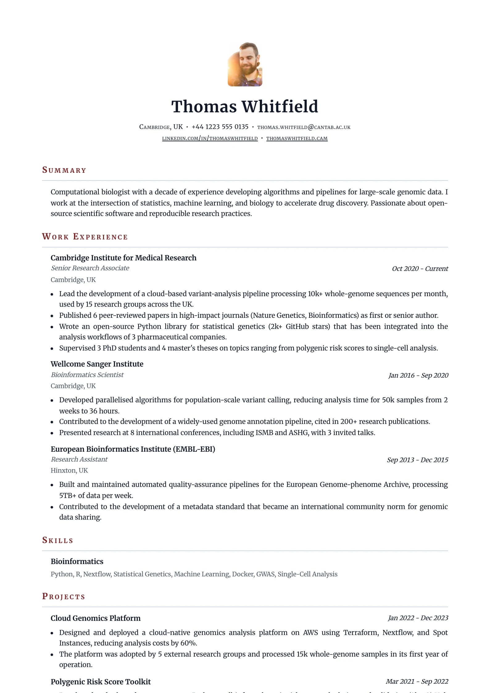 Academic Burgundy resume template