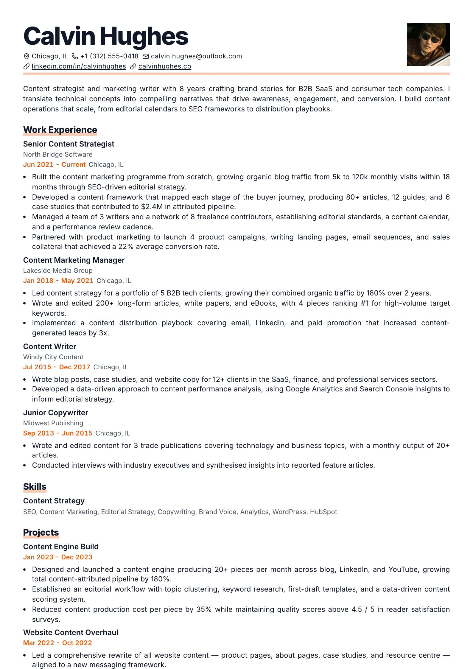 Bold Citrus resume template