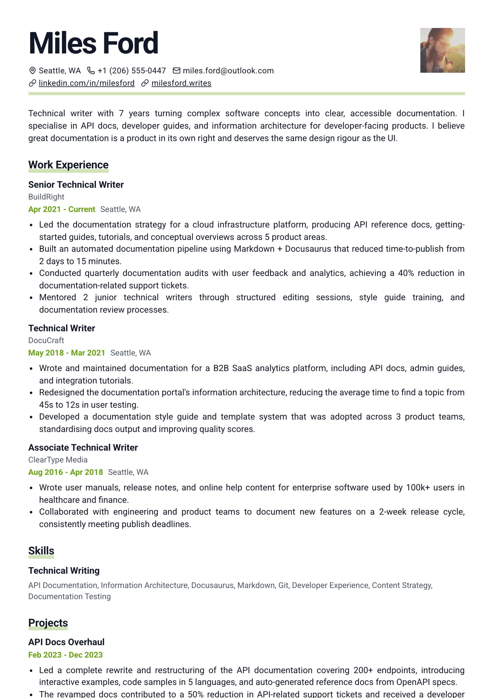 Bold Lime resume template