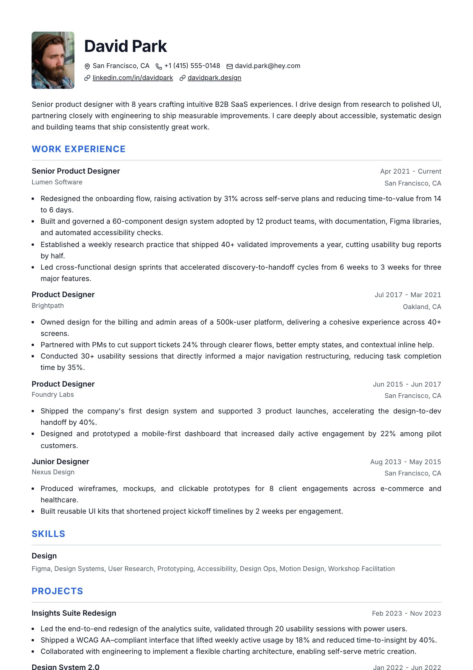 Classic Modern resume template