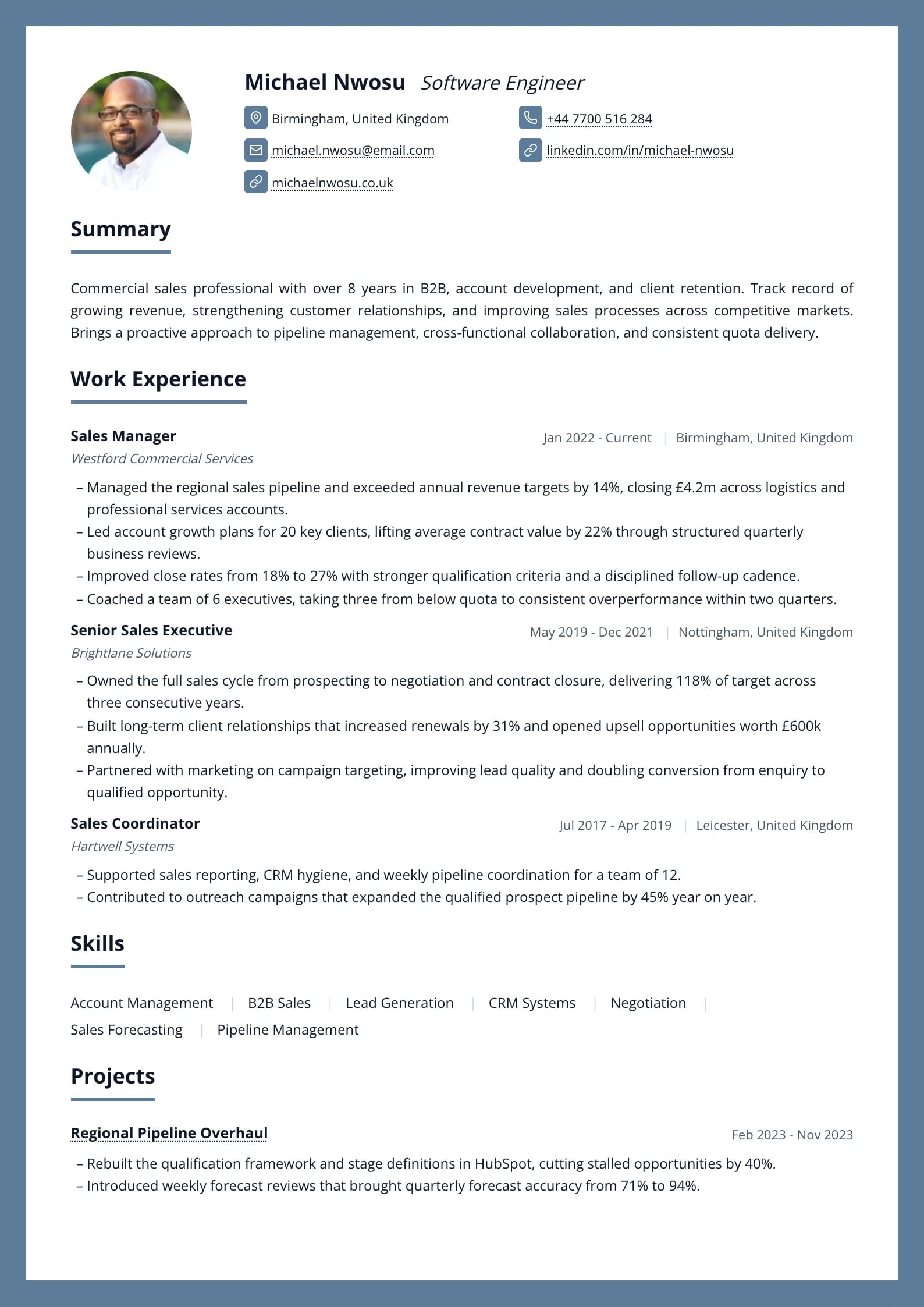 Folio Slate resume template