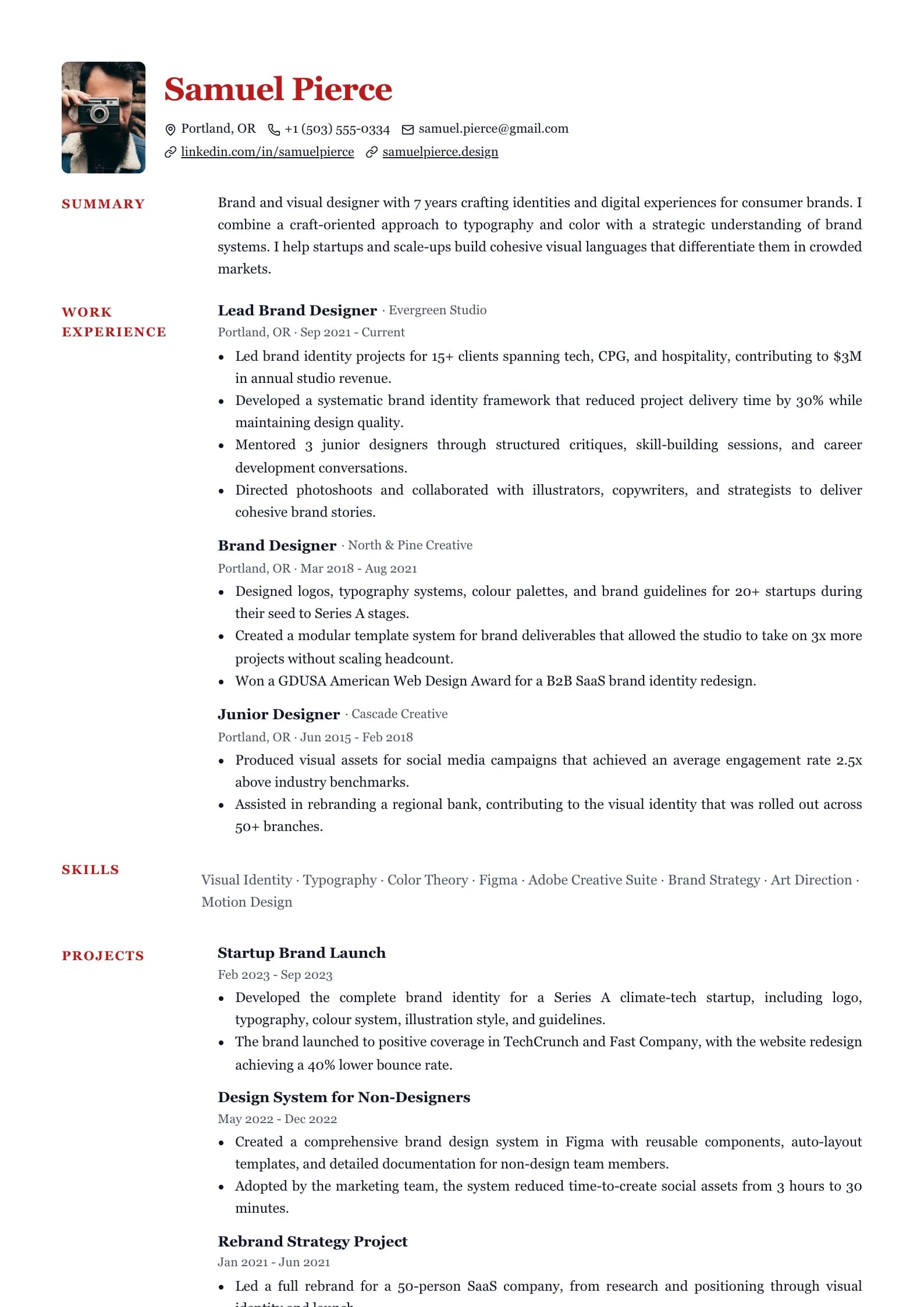 Inset Crimson resume template