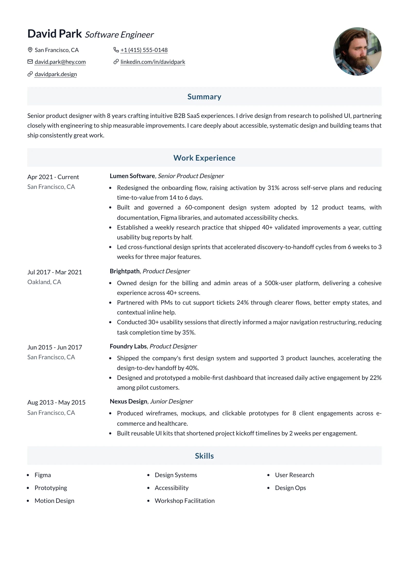 Lintel Harbour resume template