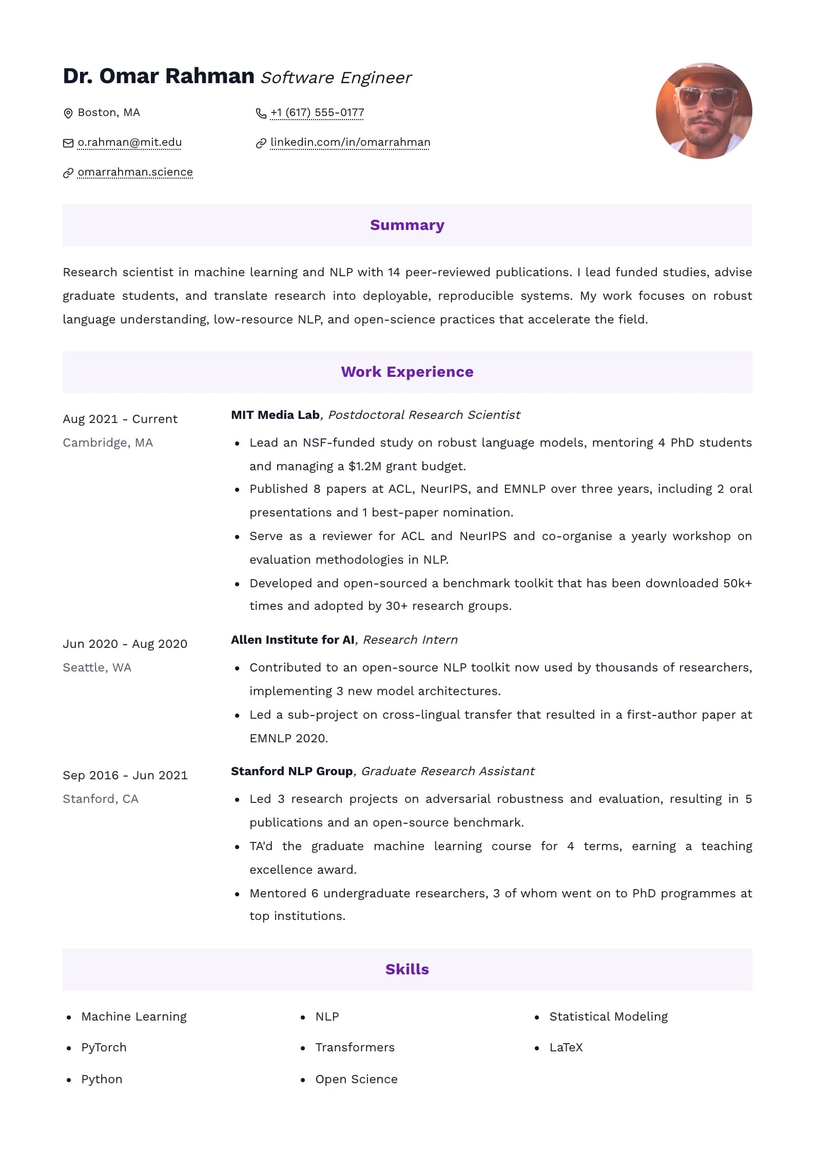Lintel Plum resume template