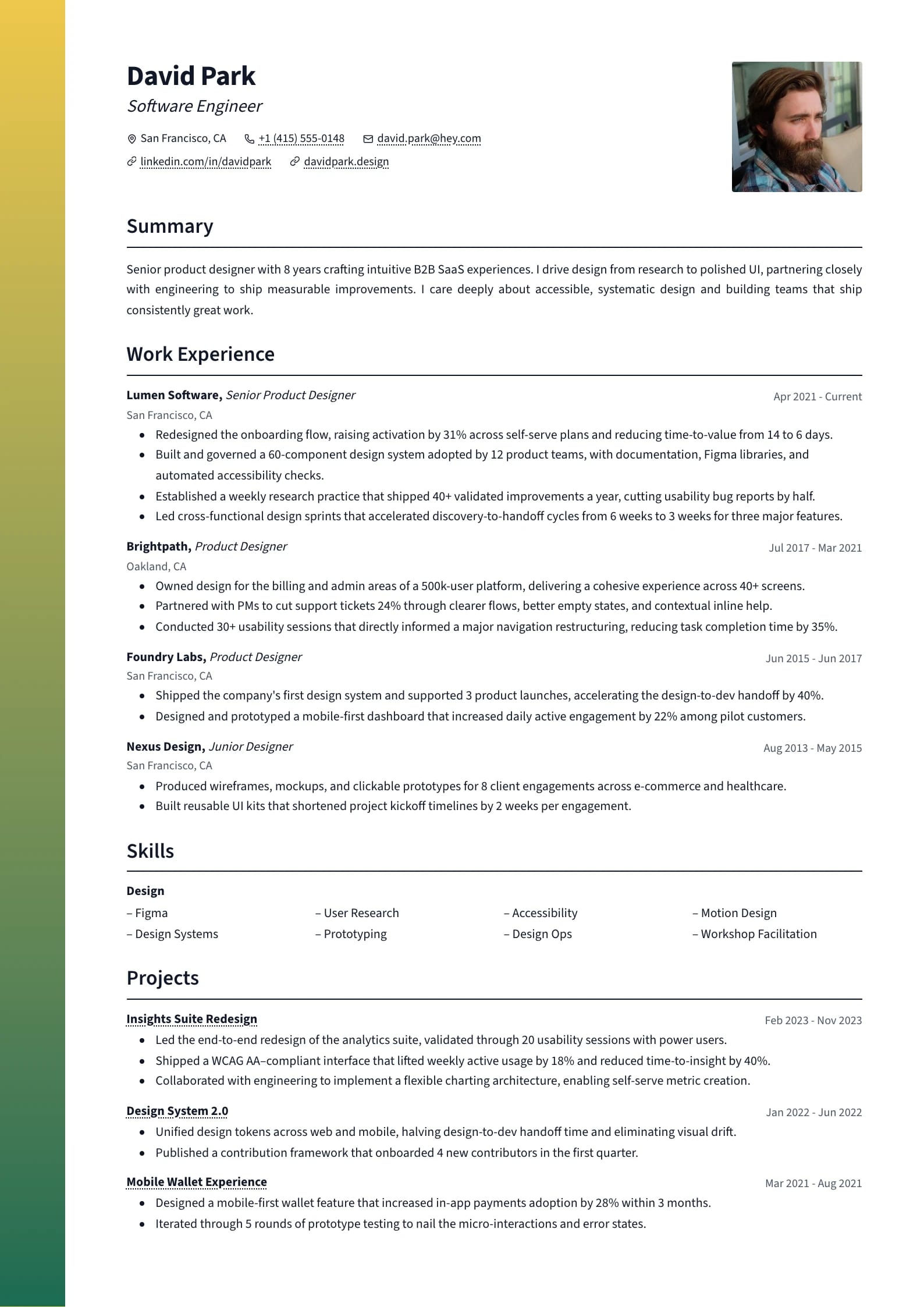 Meridian Meadow resume template